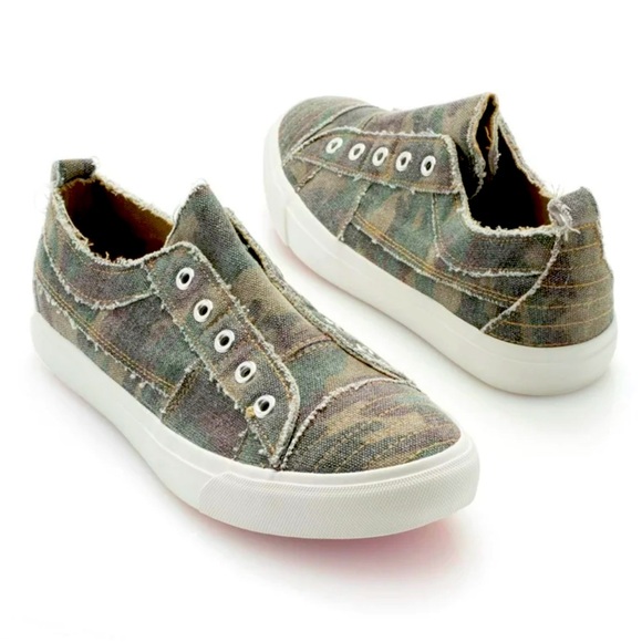 CORKYS BABALU SNEAKERS CAMO CASUAL SLIP ON WOMEN CANVAS UPPER GREEN COlOR SIZE 7 - Picture 4 of 8